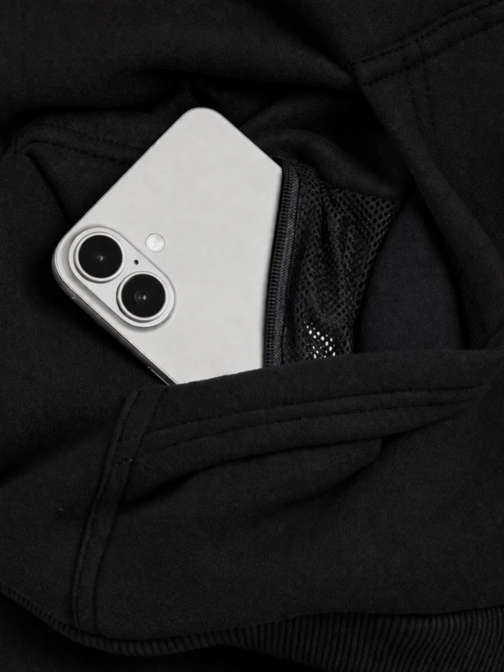 COMFRT Travel Essentials Zip Hoodie Sweatshirt w/ Zip Pockets - Obsidian / Black - Picture 3 of 9